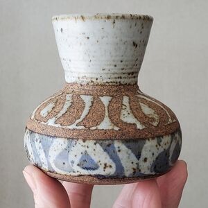 Studio Pottery Thrown Stoneware Vase Signed HB Vintage